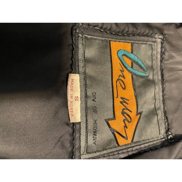 One Way WOMENS Leather Motorcycle Riding Biker Black Full Zip Jacket  Small - Picture 12 of 12